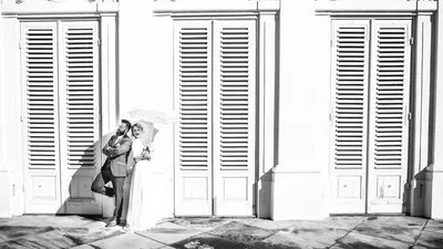 Brautpaar bei Sonnenuntergang - Hochzeitsshooting